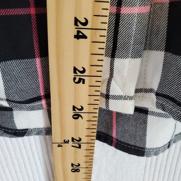 Lauren Ralph Lauren Plaid Flannel Shirt Roll Tab Pockets Womens Small - Picture 4 of 8